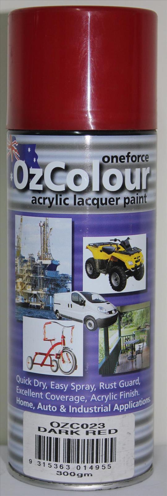 OzColour Dark Red Acrylic Spray Paint 300g