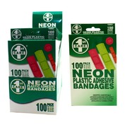 100pk Assorted Sized Neon Adhesive Bandages