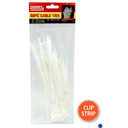 Handy Hardware 80pce Cable Ties Assorted Sizes On Clip Strip
