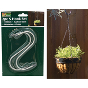 Garden Greens 2pc 100mm 4.2mm Diameter S Hook Set