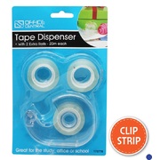 Office Central Tape Dispenser With 2 Extra Rolls On Clip Strip