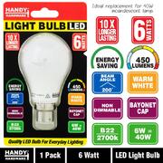 Bulb 6W LED Light White Bayonet