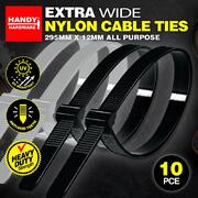 Cable Ties Extra Wide Heavy Duty 295mm x 12mm 10pc