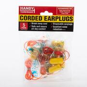 Earplugs with Red Cord in Disposable Bags 5pairs