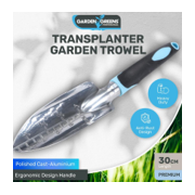 Premium Transplanter Trowel Hand Held 30cm x 5.5cm Blue & Grey