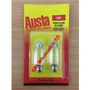 Austa Festoon 12v 10w DC (S8-5) 15 x 43mm 2 Per Card 10pk