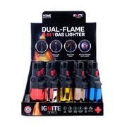 Lighter Gas Multi-Function Includes: Jet Flame, Regular Flame & Bottle Opener - 11.3cm x 2.4cm Dia - Assorted Metallic Colours: Gold, Silver, Grey, Re
