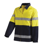 Hi Vis 2-Tone 2XL Cotton Drill Jacket with 3M Reflective Tape Yellow Navy