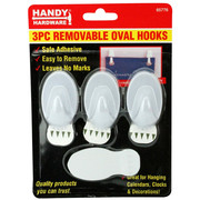 Handy Hardware 3pk Removable Oval Hooks