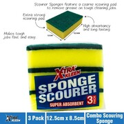 3pk Combo Scouring Sponge