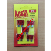 Austa Wedge 10amp Red Fuse 10pk Carded 5per Card