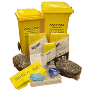 Workshop or Yard Universal Spill Kit Medium Size in 120 Litre Bin