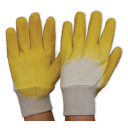 Pro Choice Latex Yellow Glass Gripper Gloves With Knitted Wrist