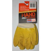 Pro Choice Latex Yellow Glass Gripper Gloves With Knitted Wrist Header Carded For Retail Packaging