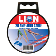 Lion Auto Cable 20amp x 4mm Black 5m