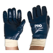 Pro Choice SuperGuard Knitted Wrist Blue Nitrile Glove Fully Dipped 10
