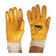 Pro Choice SuperLite Orange Knitted Wrist Nitrile Fully Dipped Glove Size 9