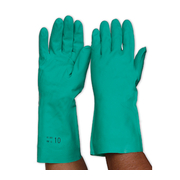 Pro Choice Green Nitrile Chemical Glove Length 33cm Medium Size 7