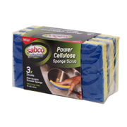 Sabco Power Cellulose Sponge Scrub Non-Scratch 3Pk 15 x 8 x 2cm