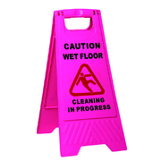 Sabco Caution Wet Floor A-Frame Sign Pink