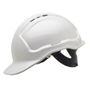 Tuffgard White Vented Hard Hat 6 Point Web Harness Pin Lock
