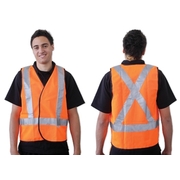 Orange Day Night Safety Vest X Back Pattern 2XL