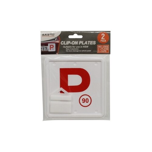 P Plates Clip On Red 2pk
