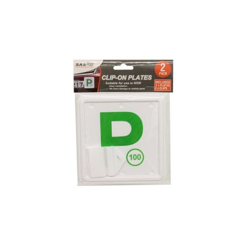 P Plate Green Clip On 2pk