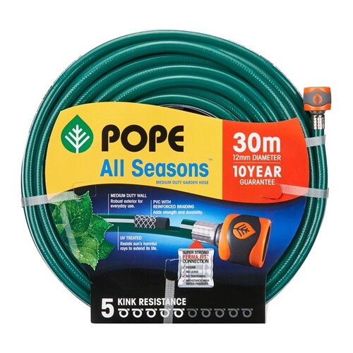 Pope Hose All Seasons 30m x 12mm with Fittings
