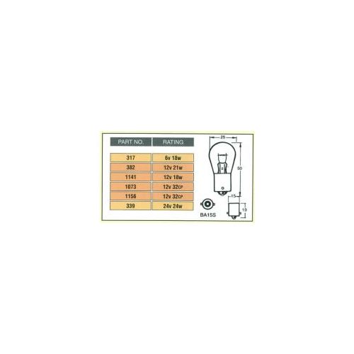 Austa Stop Indicate Reverse 12v 32cp Ba15s (SCC) 25mm Bulb 10pk