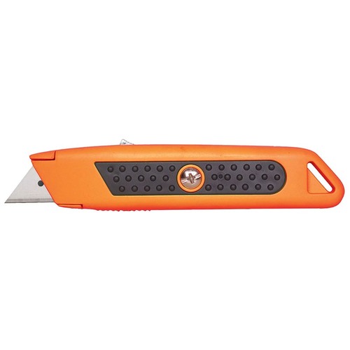 Sterling Auto-Retracting Orange Safety Knife with Rubber Grip