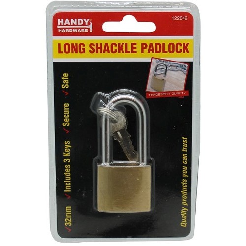 Handy Hardware 32mm Long Shackle Padlock