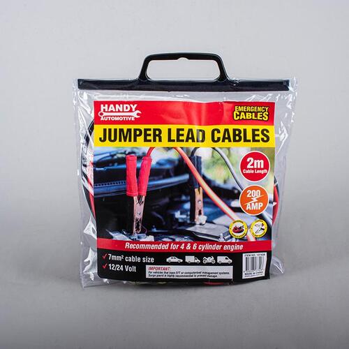 200amp General Duty Jumper Leads Cables With Surge Protector 2.5m