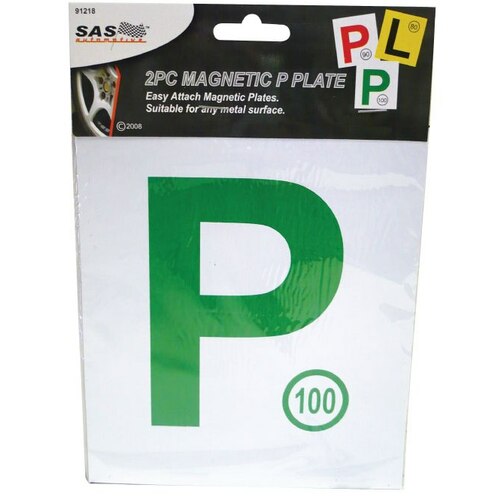 2pk Magnetic P Plate Green - NSW