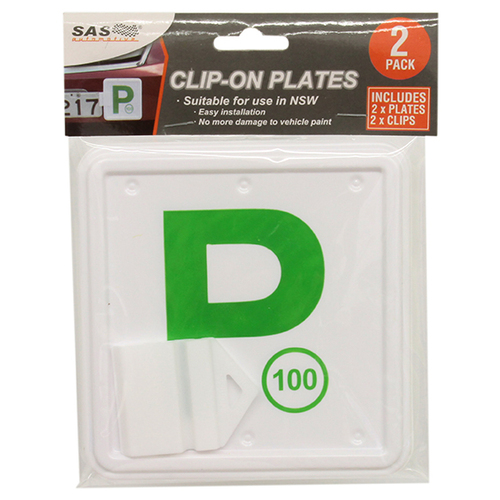 2pk Green NSW P Plate Clip On