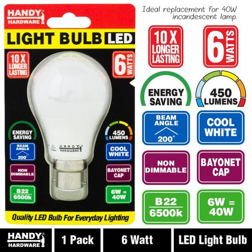 Bulb 6W LED Light - Cool White