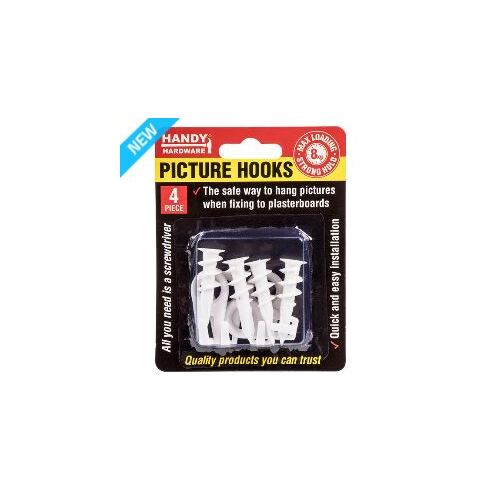 Picture Hooks for Plasterboards & Gyprock Walls 4pc