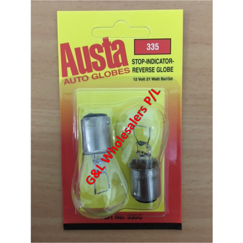 Austa 12v 21w Ba15d (SBC)25mm Bulb 2pk Per Card, 10pk Per Carton