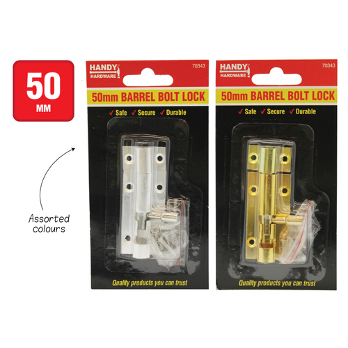 Handy Hardware 50mm Barrel Bolt Lock