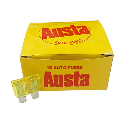 Austa Wedge 20amp Yellow Fuse 10pk Carded 5per Card