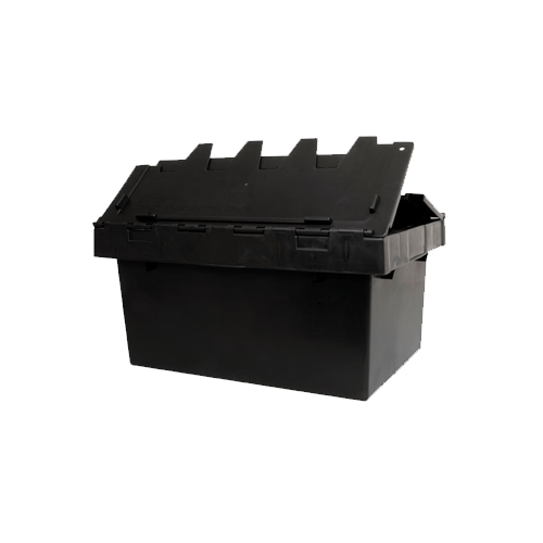 68 Litre Security Crate With Attached Lid, 671 x 450 x 315mm Black