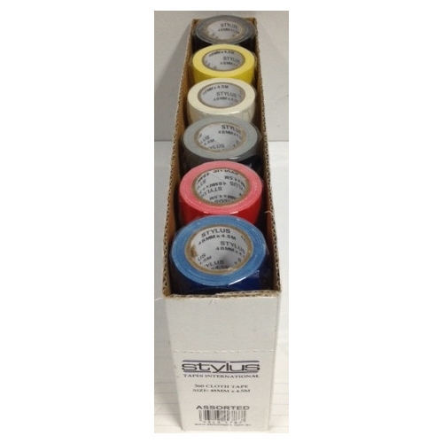 Stylus Cloth Tape 48mm x 4.5m Assorted Colours