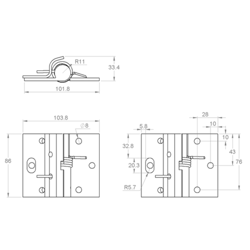 Goliath Double Butt Spring Loaded Ball Bearing Hinges Left Hand Zinc plated
