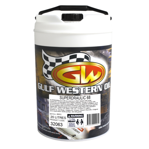 Gulf Western Superdraulic Range ISO 68 20 Litre