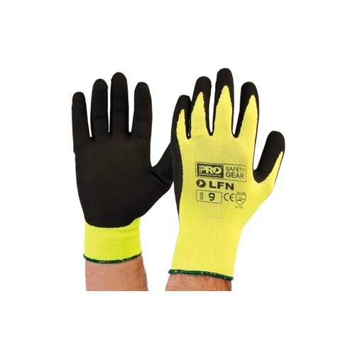 Pro Choice Hi-Vis Latex Foam Dip Glove Size 10
