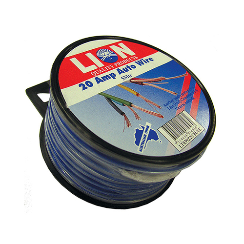 Lion Auto Cable 20amp x 4mm Blue 5m