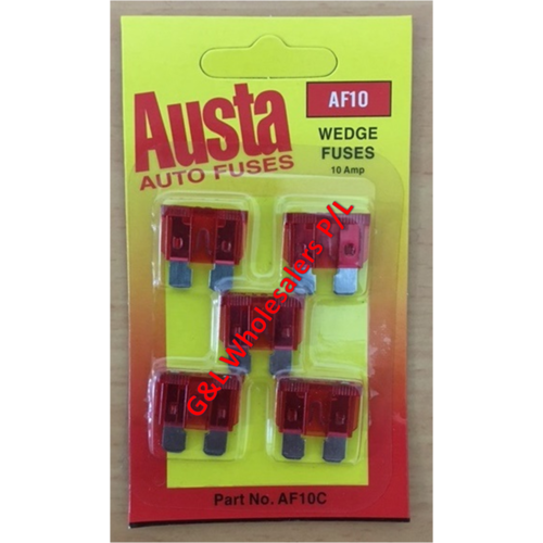 Austa Mini Wedge 15amp Blue Fuse Pack 5pcs Carded 10pk Per Box