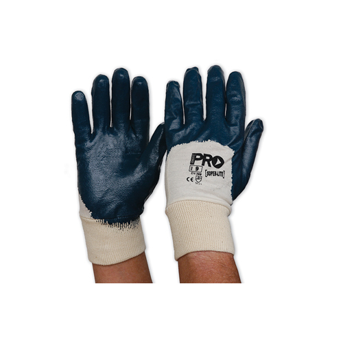 Pro Choice SuperLite Blue Nitrile 3/4 Dipped Size 10