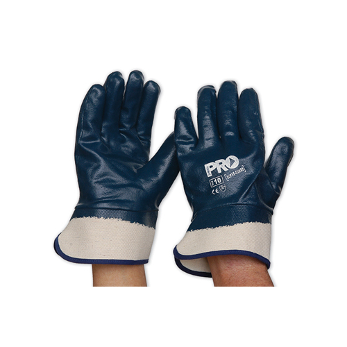 Pro Choice SuperGuard Blue Nitrile Full Dipped With Safety Cuff Size 10