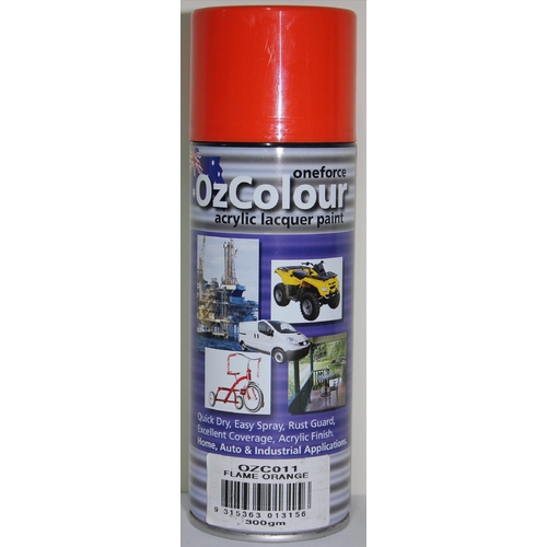 OzColour Flame Orange Acrylic Spray Paint 300g